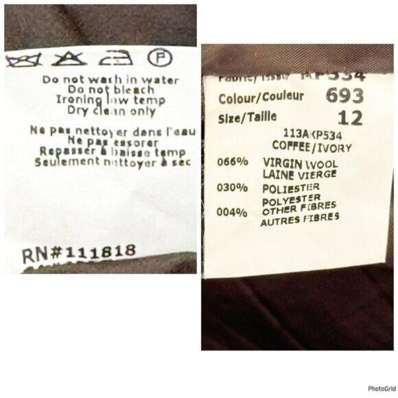 Michael Kors Womens Wool Blend Pencil Skirt Brown Hem Size 12 - Picture 6 of 13